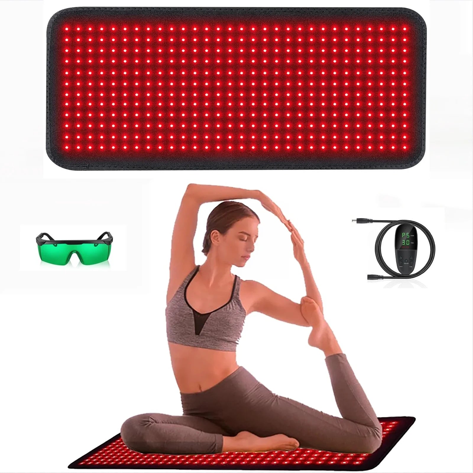 Red Light Therapy Pad for Body, Infrared Light Therapy Mat with Timer for Back Belly Knee Waist Leg Joint Muscle, Full Body Pain Relief for Women Men.