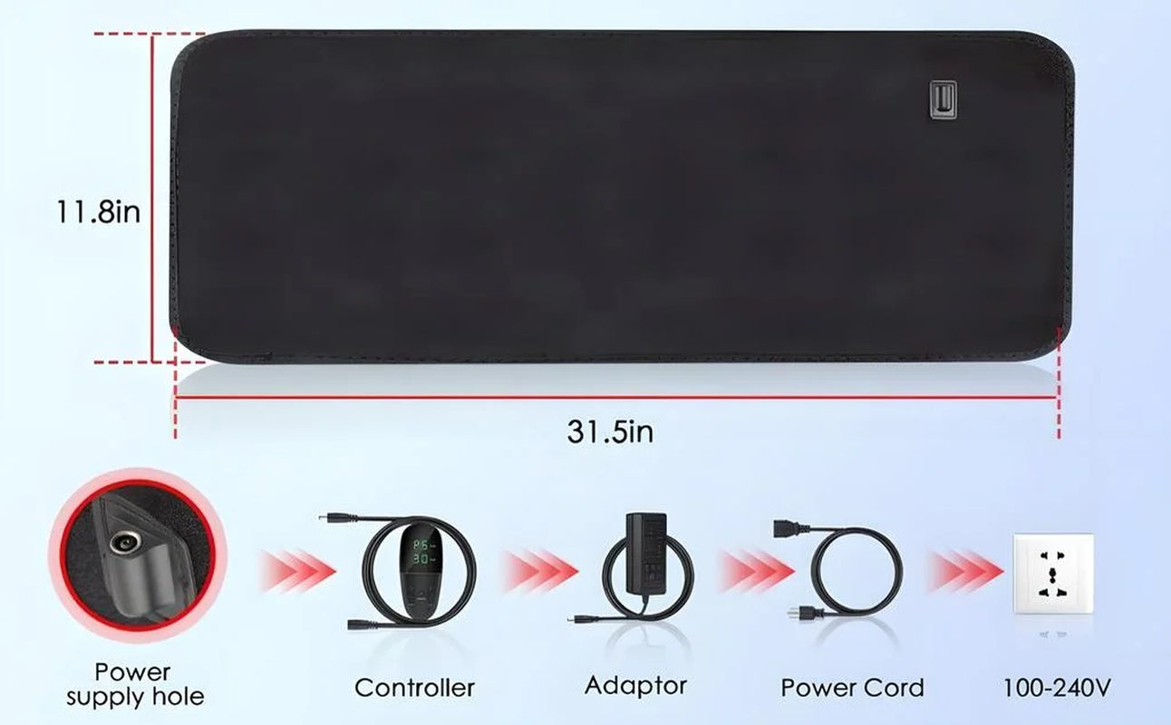 Red Light Therapy Pad for Body, Infrared Light Therapy Mat with Timer for Back Belly Knee Waist Leg Joint Muscle, Full Body Pain Relief for Women Men.