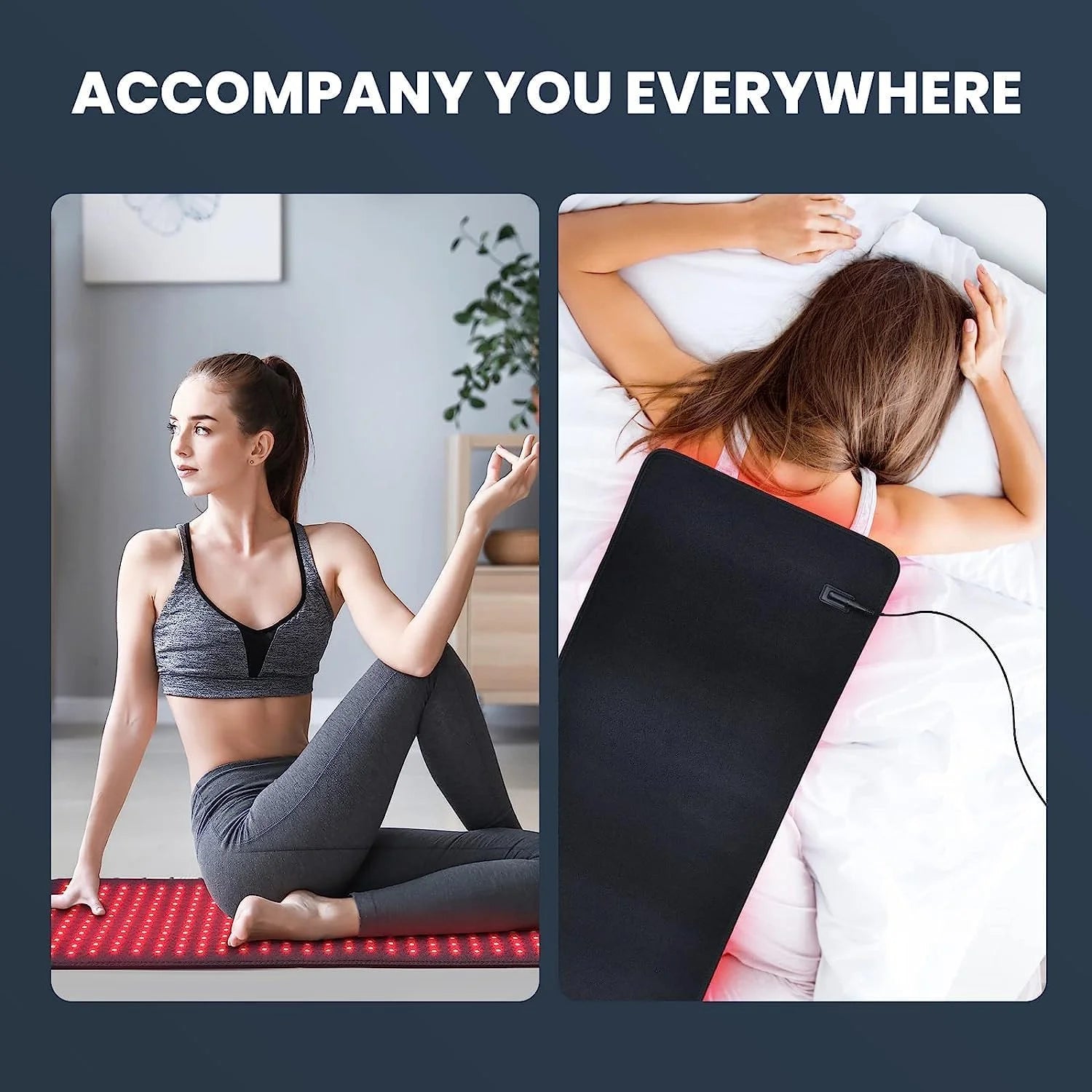 Red Light Therapy Pad for Body, Infrared Light Therapy Mat with Timer for Back Belly Knee Waist Leg Joint Muscle, Full Body Pain Relief for Women Men.