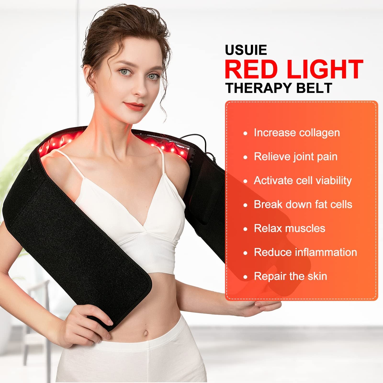 Usuie Red Light Therapy Belt, Infrared Light Therapy Wrap Red Light Th