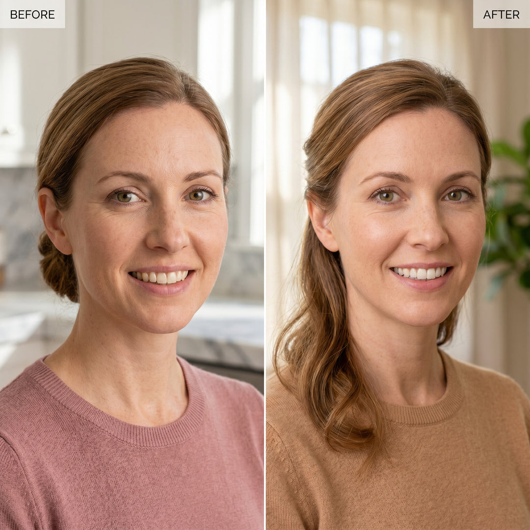Before and after teeth whitening: Claire, 4 weeks of THE ICON