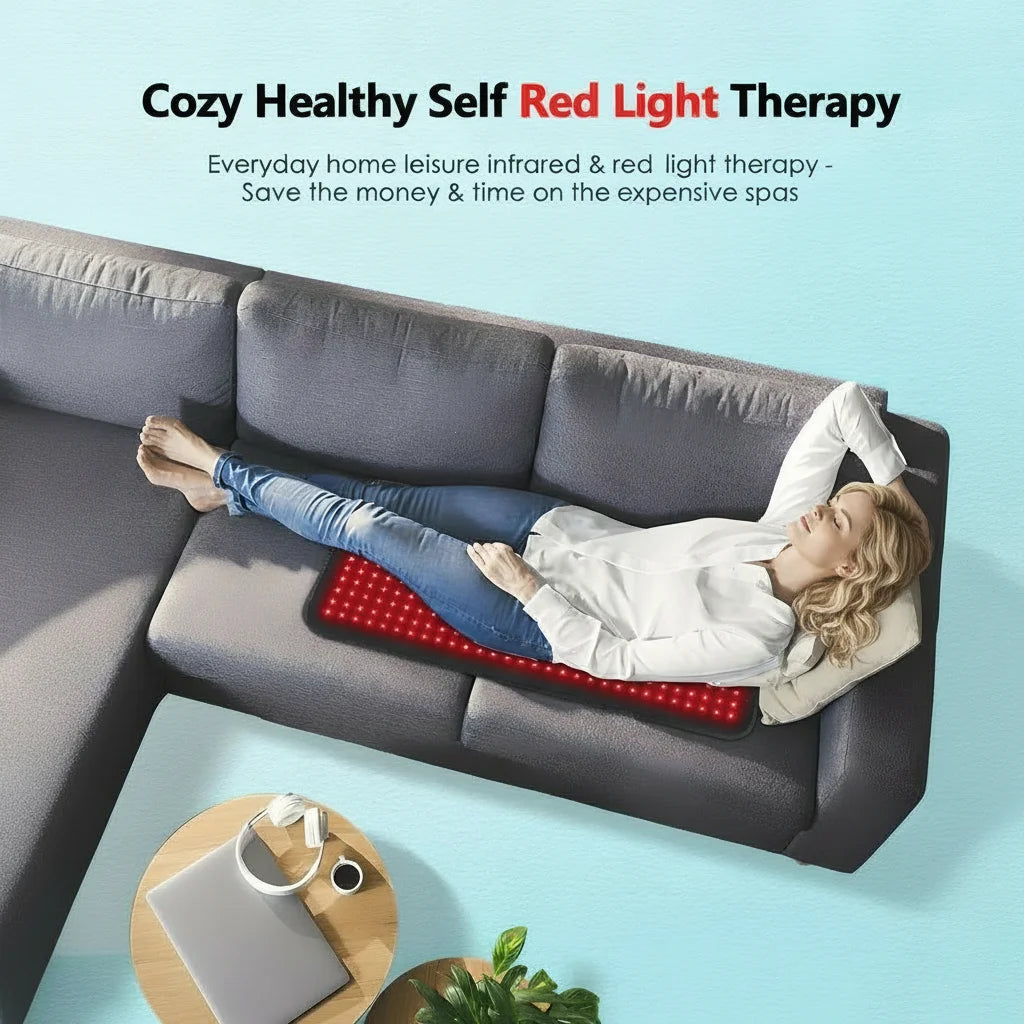 Red Light Therapy Pad for Body, Infrared Light Therapy Mat with Timer for Back Belly Knee Waist Leg Joint Muscle, Full Body Pain Relief for Women Men.